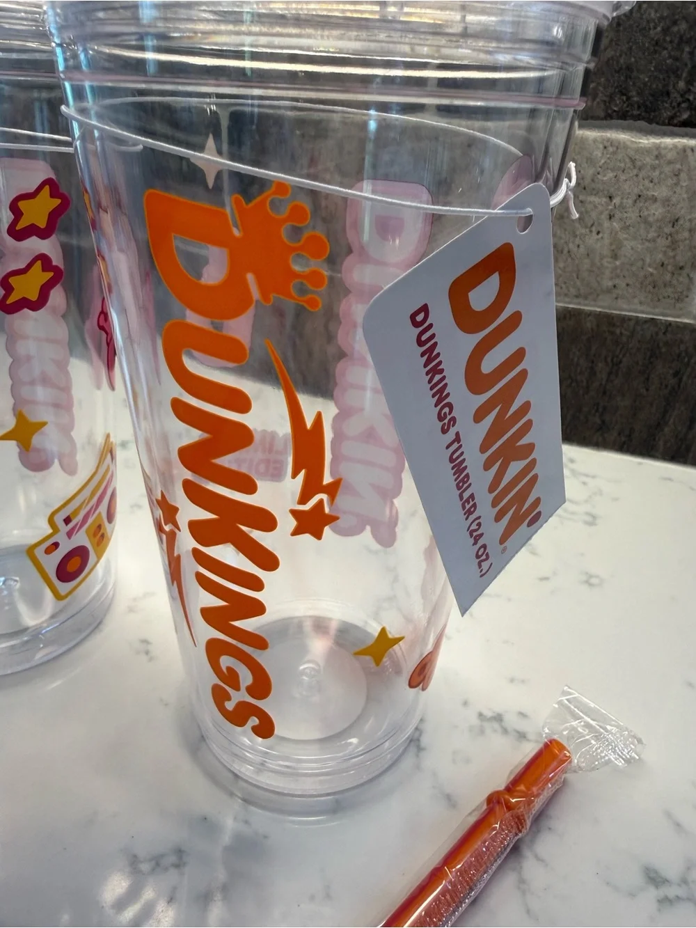 NEW Limited Edition Dunkin “DunKings” and “DunQueens” 24 oz Acrylic Tumbler Cups